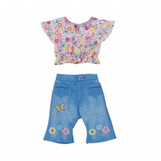 Одежда для куклы Baby Born - Цветочный джинс